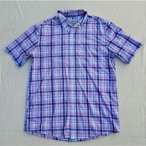 Saddlebred Men's Wrinkle Free Short Sleeve Plaid Button Up Shirt